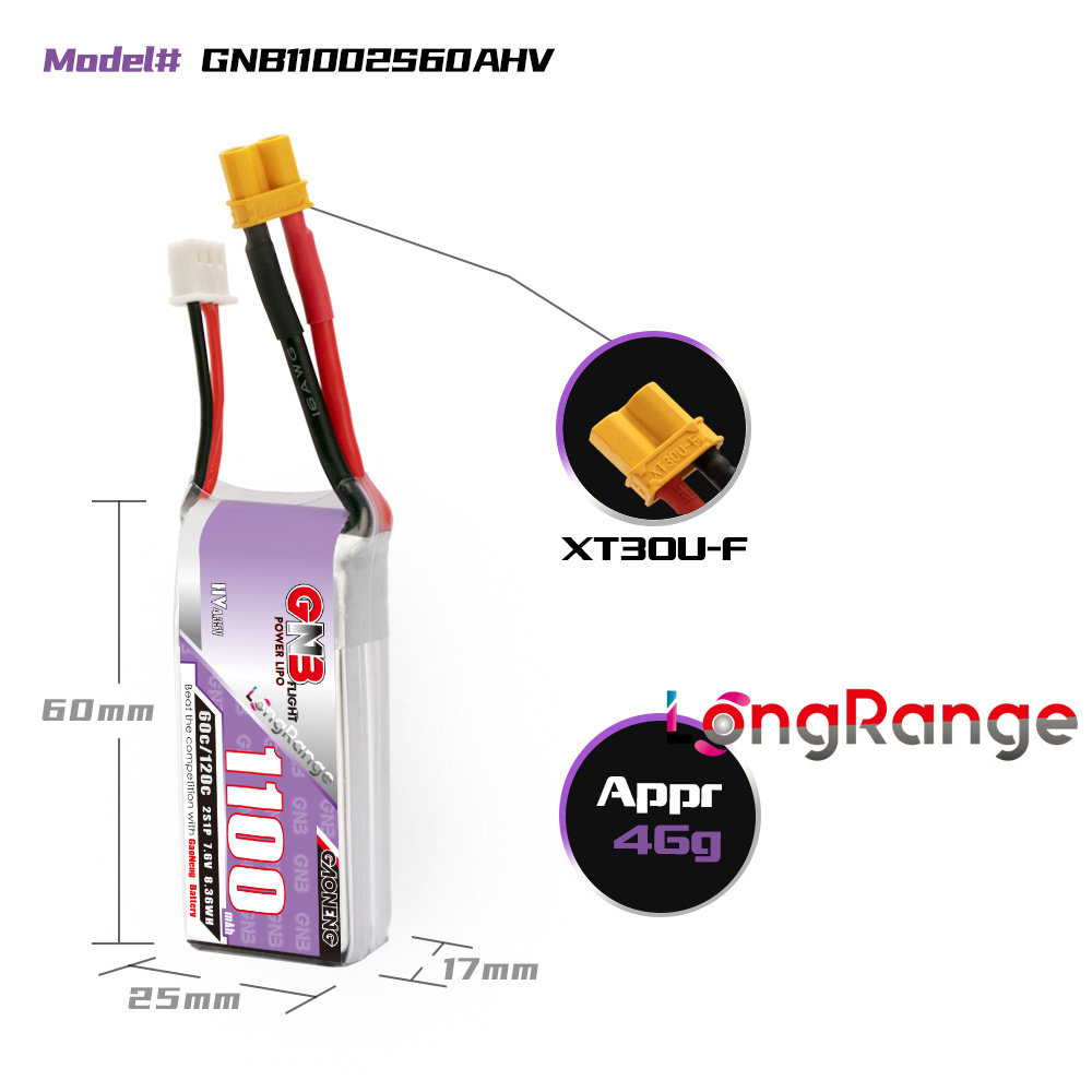 GNB 1100mAh 2S 3S 4S 6S 60C/12 - Drone Battery 6S recension och pris