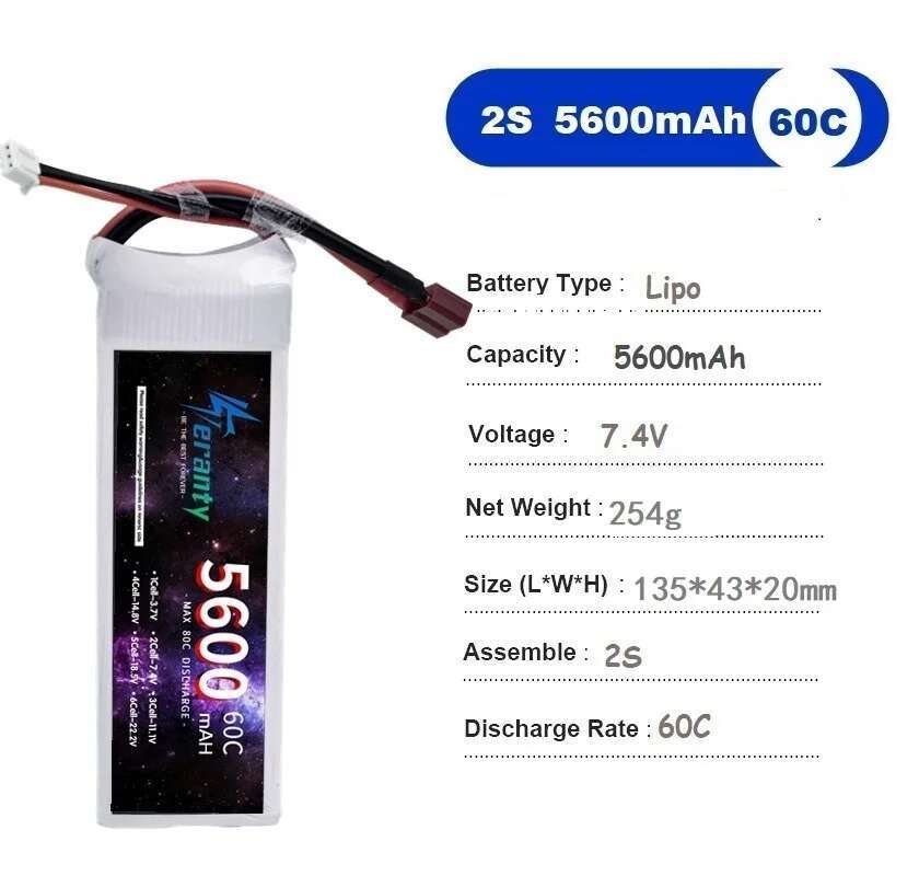 TERANTY 5600MAH 60C 2S 3S 4S 6 - Drone Battery 6S recension och pris